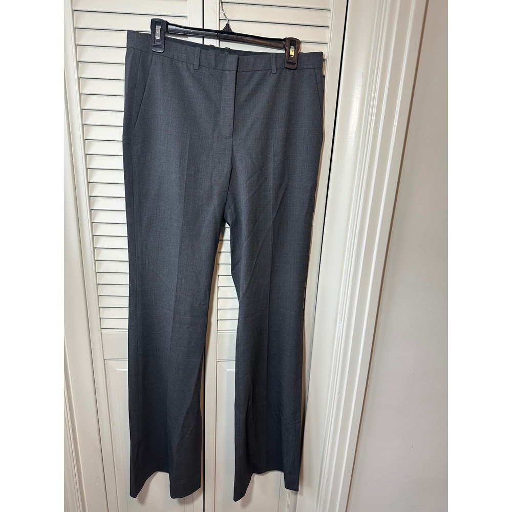 Theory Demitria 4 Traceable Wool Flared Dress Pants Charcoal Gray Size 8
